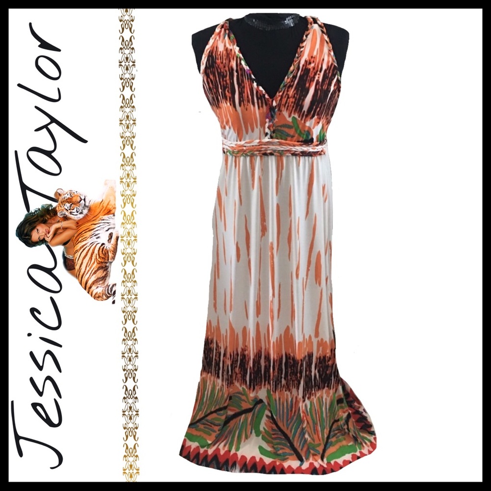 Jessica Taylor Maxi Dress with Tribal Print